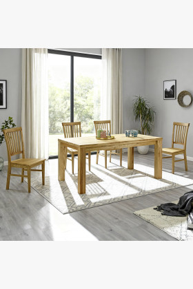 Tölgyfa étkezőgarnitúra Bratislava asztal 180x90 cm és 4 masszív szék